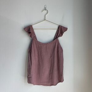 Saturday/Sunday Anthropologie Women's Flutter Sleeve Tank in Mauve